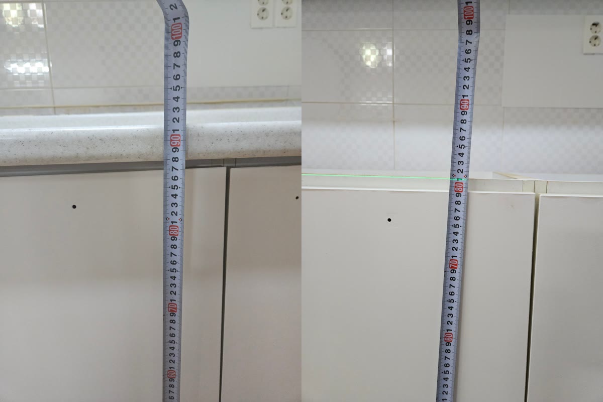 대구 범어동 하부장 높이 조절 전후
