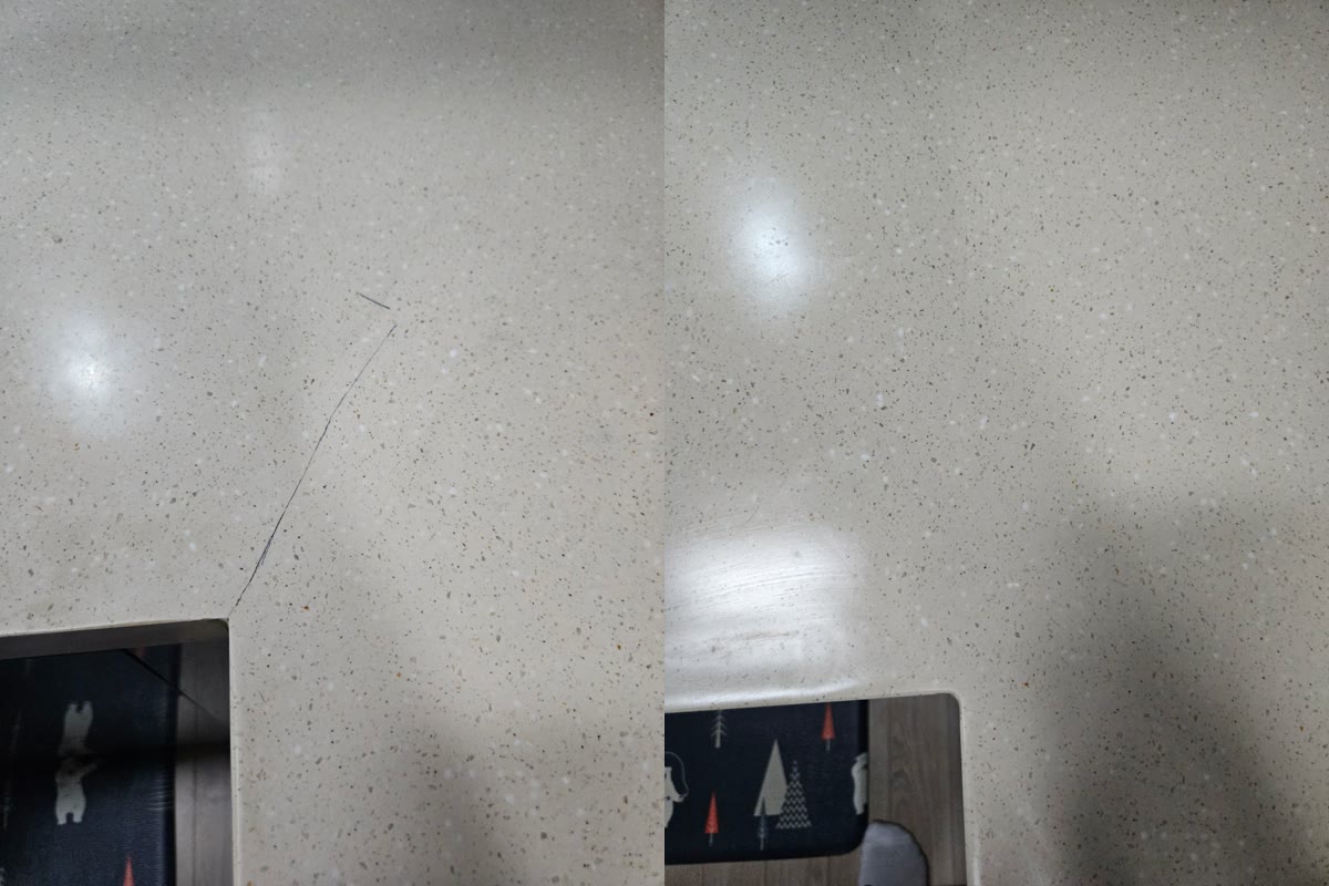 대구 용산동 싱크대 상판 갈라짐 수리, 교체 없이 표시 안 나게 복원한 임대아파트